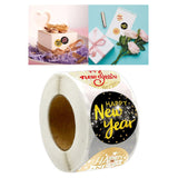 Maxbell 500x Happy New Year Stickers Happy New Year Labels for Crafts Gift Boxes Style B