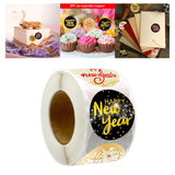Maxbell 500x Happy New Year Stickers Happy New Year Labels for Crafts Gift Boxes Style B