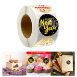 Maxbell 500x Happy New Year Stickers Happy New Year Labels for Crafts Gift Boxes Style B