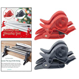 Maxbell 2Pcs Gift Paper Roll Holder Clip Tabletop Tape Dispenser Two Clamp Organizer Red