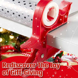 Maxbell 2Pcs Gift Paper Roll Holder Clip Tabletop Tape Dispenser Two Clamp Organizer Red