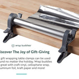 Maxbell 2Pcs Gift Paper Roll Holder Clip Tabletop Tape Dispenser Two Clamp Organizer Gray