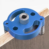 Maxbell Wood Hole Dowel Drill Guide Set 3 Hole Drill Bit Guide Jig Anodized Surface Blue