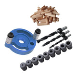 Maxbell Wood Hole Dowel Drill Guide Set 3 Hole Drill Bit Guide Jig Anodized Surface Blue