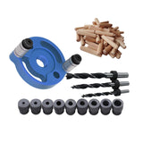 Maxbell Wood Hole Dowel Drill Guide Set 3 Hole Drill Bit Guide Jig Anodized Surface Blue