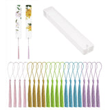 Maxbell 20x Acrylic Bookmarks with Tassels Reading Book Markers Crafts for Adults 15cmx2.5cm