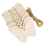 Maxbell Wood Butterfly Shaped Unfinished Blank Signs DIY Slices Pendants for Decor
