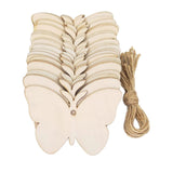 Maxbell Wood Butterfly Shaped Unfinished Blank Signs DIY Slices Pendants for Decor