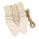 Maxbell Wood Butterfly Shaped Unfinished Blank Signs DIY Slices Pendants for Decor