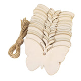 Maxbell Wood Butterfly Shaped Unfinished Blank Signs DIY Slices Pendants for Decor