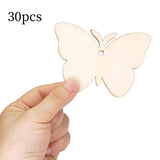 Maxbell Wood Butterfly Shaped Unfinished Blank Signs DIY Slices Pendants for Decor