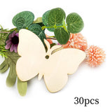 Maxbell Wood Butterfly Shaped Unfinished Blank Signs DIY Slices Pendants for Decor