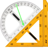 Maxbell 4Pcs Large Math Geometry Rulers Compass Chalkboard Teachers White Board