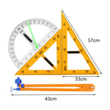 Maxbell 4Pcs Large Math Geometry Rulers Compass Chalkboard Teachers White Board