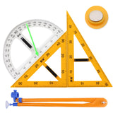Maxbell 4Pcs Large Math Geometry Rulers Compass Chalkboard Teachers White Board
