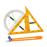 Maxbell 4Pcs Large Math Geometry Rulers Compass Chalkboard Teachers White Board