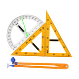 Maxbell 4Pcs Large Math Geometry Rulers Compass Chalkboard Teachers White Board