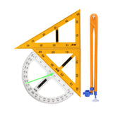 Maxbell 4Pcs Large Math Geometry Rulers Compass Chalkboard Teachers White Board