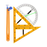 Maxbell 4Pcs Large Math Geometry Rulers Compass Chalkboard Teachers White Board