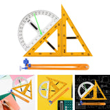 Maxbell 4Pcs Large Math Geometry Rulers Compass Chalkboard Teachers White Board