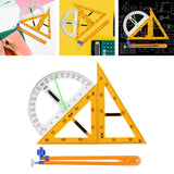 Maxbell 4Pcs Large Math Geometry Rulers Compass Chalkboard Teachers White Board