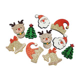 Maxbell 10x Christmas Patches Santa Claus Tree Hat for DIY Crafts Gift Decoration