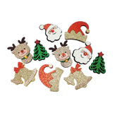 Maxbell 10x Christmas Patches Santa Claus Tree Hat for DIY Crafts Gift Decoration