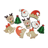 Maxbell 10x Christmas Patches Santa Claus Tree Hat for DIY Crafts Gift Decoration