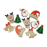 Maxbell 10x Christmas Patches Santa Claus Tree Hat for DIY Crafts Gift Decoration