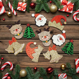 Maxbell 10x Christmas Patches Santa Claus Tree Hat for DIY Crafts Gift Decoration