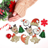 Maxbell 10x Christmas Patches Santa Claus Tree Hat for DIY Crafts Gift Decoration