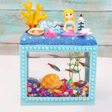Maxbell DIY Aquarium for Kids Micro Blocks Art Craft Kit Desktop Decoration Ornament Mermaid