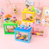 Maxbell DIY Aquarium for Kids Micro Blocks Art Craft Kit Desktop Decoration Ornament Mermaid