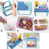 Maxbell DIY Aquarium for Kids Micro Blocks Art Craft Kit Desktop Decoration Ornament Mermaid