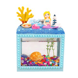 Maxbell DIY Aquarium for Kids Micro Blocks Art Craft Kit Desktop Decoration Ornament Mermaid