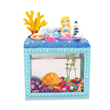 Maxbell DIY Aquarium for Kids Micro Blocks Art Craft Kit Desktop Decoration Ornament Mermaid