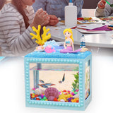Maxbell DIY Aquarium for Kids Micro Blocks Art Craft Kit Desktop Decoration Ornament Mermaid