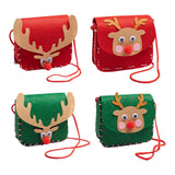 Maxbell Lovely DIY Shoulder Bag Making Kit Sewing Hand Bag Small for Women Holiday Red Elks