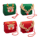 Maxbell Lovely DIY Shoulder Bag Making Kit Sewing Hand Bag Small for Women Holiday Red Elks