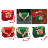 Maxbell Lovely DIY Shoulder Bag Making Kit Sewing Hand Bag Small for Women Holiday Red Elks