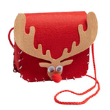 Maxbell Lovely DIY Shoulder Bag Making Kit Sewing Hand Bag Small for Women Holiday Red Elks