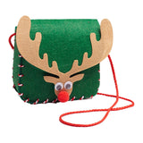 Maxbell Lovely DIY Shoulder Bag Making Kit Sewing Hand Bag Small for Women Holiday Green Elk