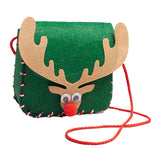 Maxbell Lovely DIY Shoulder Bag Making Kit Sewing Hand Bag Small for Women Holiday Green Elk