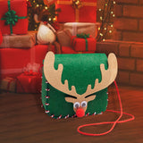 Maxbell Lovely DIY Shoulder Bag Making Kit Sewing Hand Bag Small for Women Holiday Green Elk