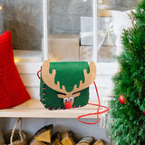 Maxbell Lovely DIY Shoulder Bag Making Kit Sewing Hand Bag Small for Women Holiday Green Elk