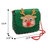 Maxbell Lovely DIY Shoulder Bag Making Kit Sewing Hand Bag Small for Women Holiday Green Deers
