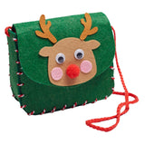 Maxbell Lovely DIY Shoulder Bag Making Kit Sewing Hand Bag Small for Women Holiday Green Deers
