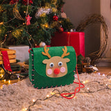 Maxbell Lovely DIY Shoulder Bag Making Kit Sewing Hand Bag Small for Women Holiday Green Deers