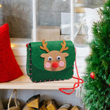 Maxbell Lovely DIY Shoulder Bag Making Kit Sewing Hand Bag Small for Women Holiday Green Deers