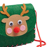 Maxbell Lovely DIY Shoulder Bag Making Kit Sewing Hand Bag Small for Women Holiday Green Deers